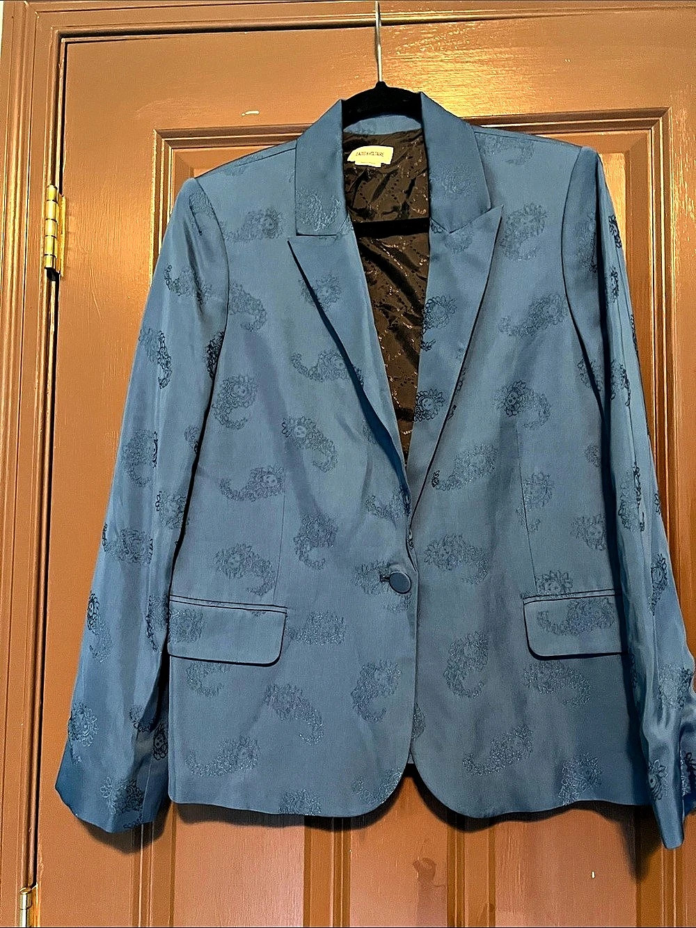 Zadig & Voltaire Victoria JC Paisley Blazer in Blue Size 42 Like New
